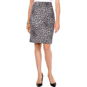Kasper Silver Streak Charcoal Animal Print Pencil Skirt Size 6